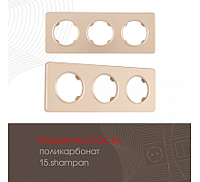 Рамка трехместная Arte Milano 502.15-3.shampan