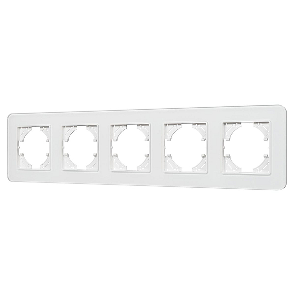 Рамка на 5 постов стеклянная Arlight FRM-OMALI-GS-5-WH 049704