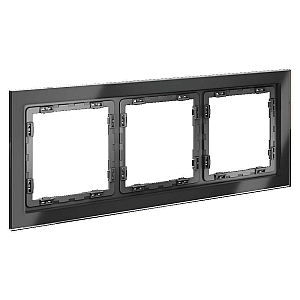 Рамка на 3 поста Voltum S70 VLS110307 (графит, стекло)