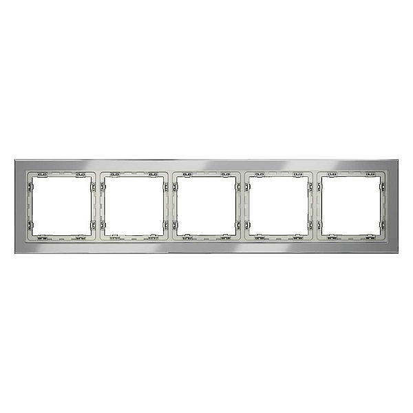 Рамка стеклянная Voltum S70 на 5 постов, (сталь, стекло) VLS110505