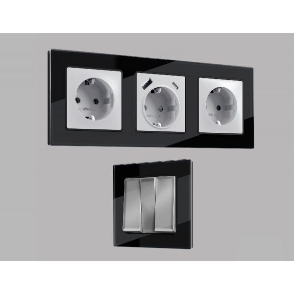 Рамка двухместная Ambrella Volt Platos AF380802 Рамка двухместная Ambrella Volt Platos AF380802