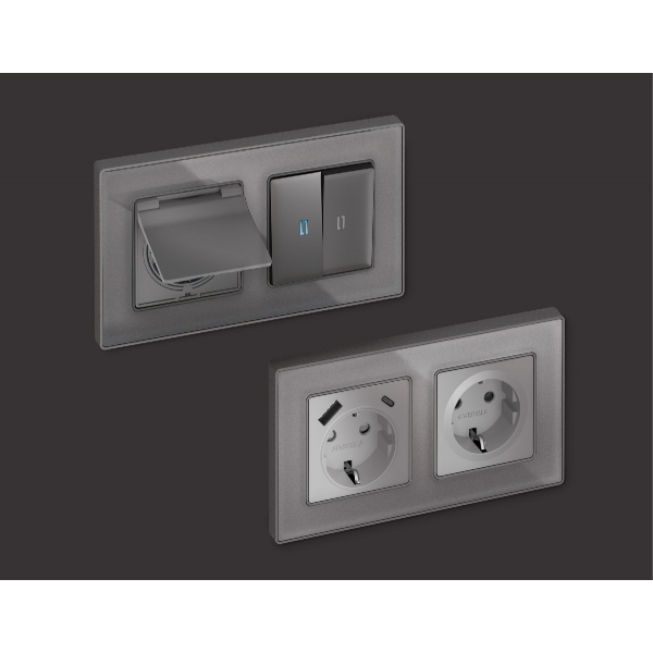 Рамка двухместная Ambrella Volt Arctic AF580652 Рамка двухместная Ambrella Volt Arctic AF580652