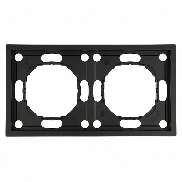 Рамка STEKKER, PFR00-5002-05 2-местная, серия Эмили, черный уголь, soft touch 49859