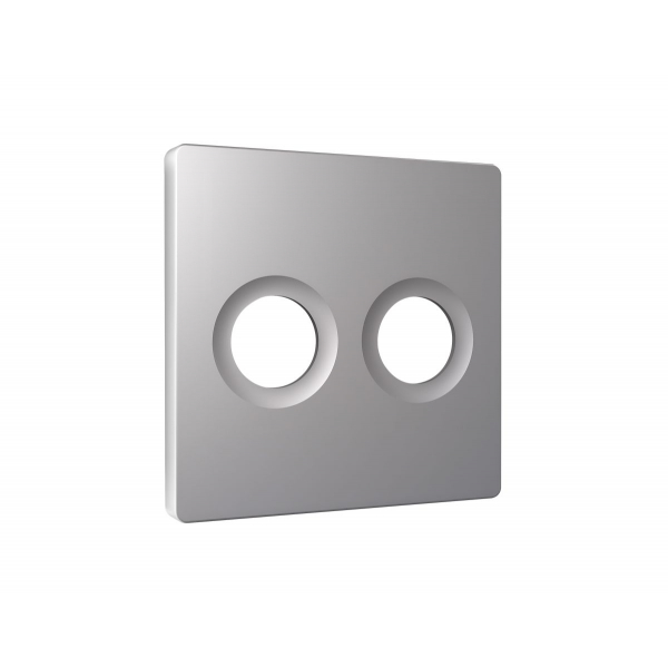 Лицевая панель Alfa (Сталь матовый) для TV двойной розетки Quant Ambrella Volt AP5133