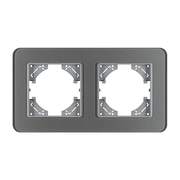 Рамка на 2 поста стеклянная Arlight FRM-OMALI-SFGS-2-GR 049710
