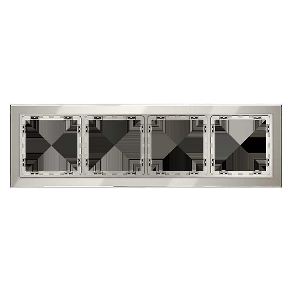 Рамка стеклянная Voltum S70 на 4 поста, (кашемир, стекло) VLS110403