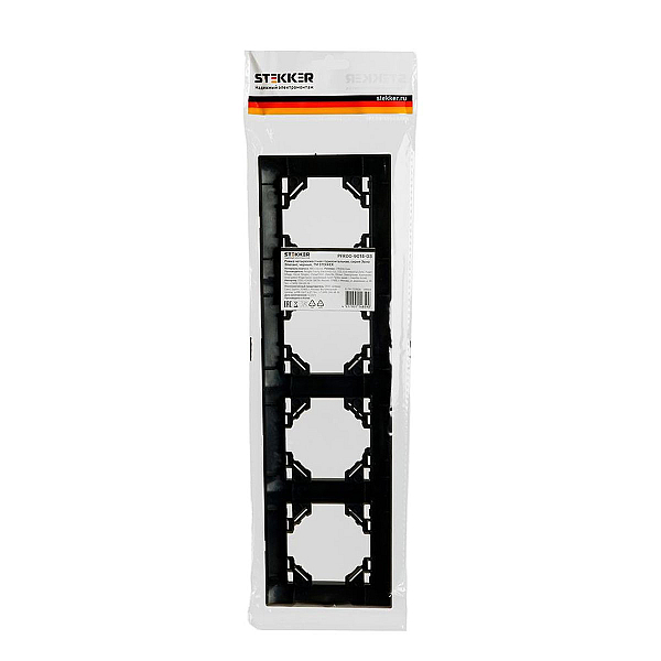 Рамка 4-постовая Stekker Эрна Элегант черный PFR00-9014-03 49664
