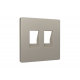 Лицевая панель Alfa (Серо-бежевый матовый) для компьютерной/телефонной двойной розетки RJ-45/RJ-11 Quant Ambrella Volt AP3721