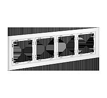 Рамка на 4 поста Voltum S70 VLS110402 (белый,матовый,стекло)