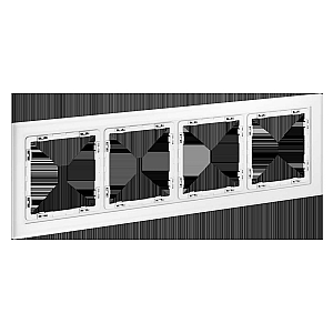 Рамка на 4 поста Voltum S70 VLS110402 (белый,матовый,стекло)