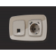 Лицевая панель для розетки с/з со шторками 2USB тип A+C Ambrella Volt Omega OP3700