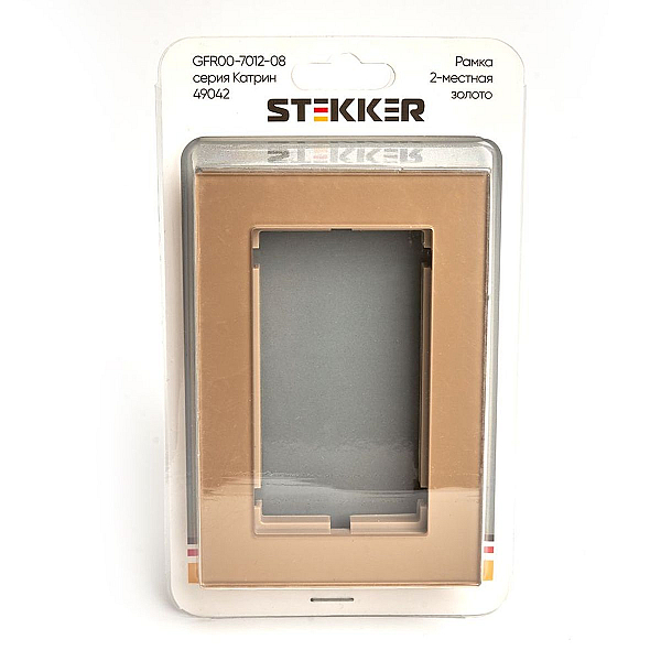 Рамка 2-постовая без перемычки Stekker Катрин золото GFR00-7012-08 49042