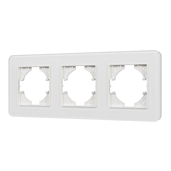 Рамка на 3 поста стеклянная Arlight FRM-OMALI-SFGS-3-WH 049712