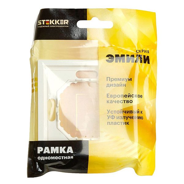 Рамка 1-постовая Stekker Эмили белый фарфор PFR00-5001-01 49884