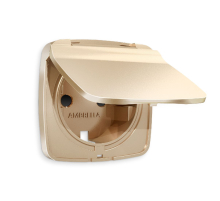 Лицевая панель для розетки с/з со шторками и крышкой Ambrella Volt Omega OP6080