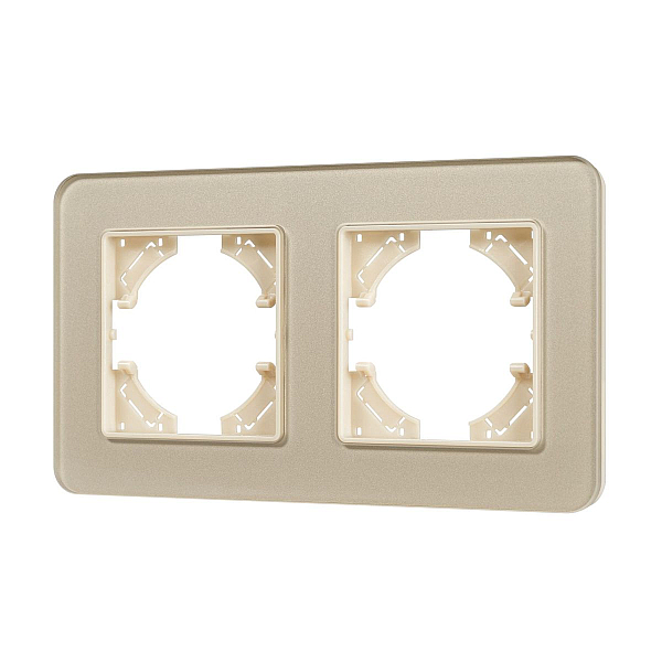 Рамка на 2 поста стеклянная Arlight FRM-OMALI-GS-2-GD 049695