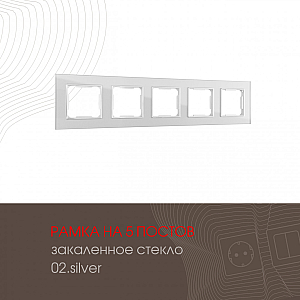 Рамка пятиместная Arte Milano 503.02-5.silver