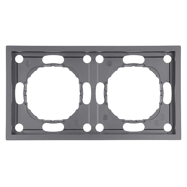 Рамка STEKKER, PFR00-5002-10 2-местная, серия Эмили, платиново-серый, soft touch 49963