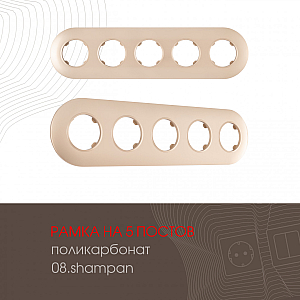 Рамка пятиместная Arte Milano 502.08-5.shampan