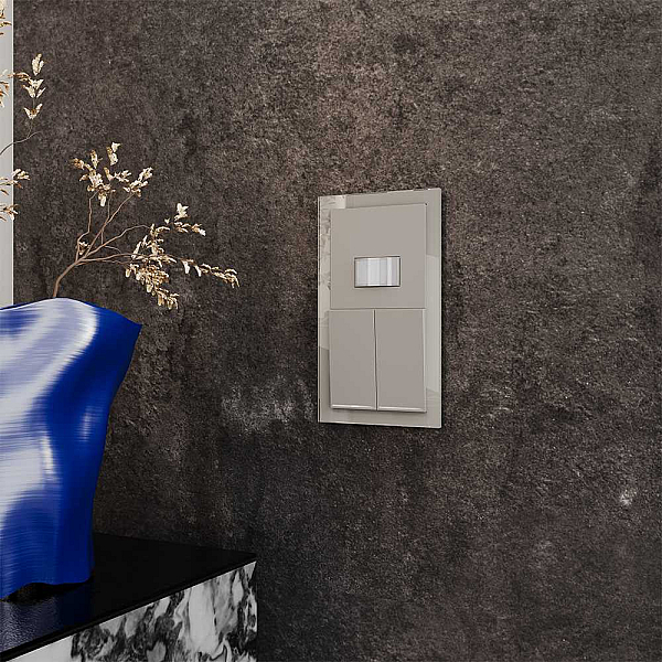 Рамка стеклянная Voltum S70 на 2 поста, (кашемир, стекло) VLS110203