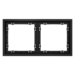 Рамка на 2 поста Voltum S70 VLS100208 (черный матовый)