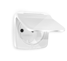 Лицевая панель для розетки с/з со шторками и крышкой Ambrella Volt Omega OP1080