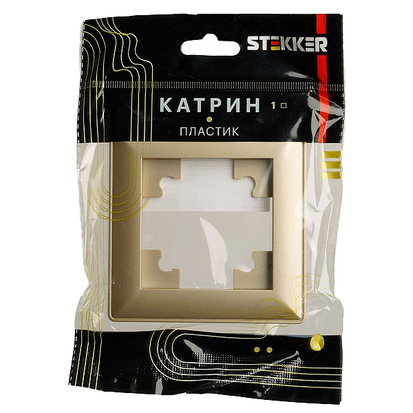 Рамка 1-постовая Stekker Катрин золото PFR00-7001-08 49606
