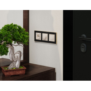 Лицевая панель Alfa (Бежевый глянец) для электрической розетки с/з со шторками 2USB C+C Quant Ambrella Volt AP3105