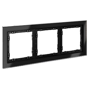 Рамка на 3 поста Voltum S70 VLS110308 (черный,стекло)