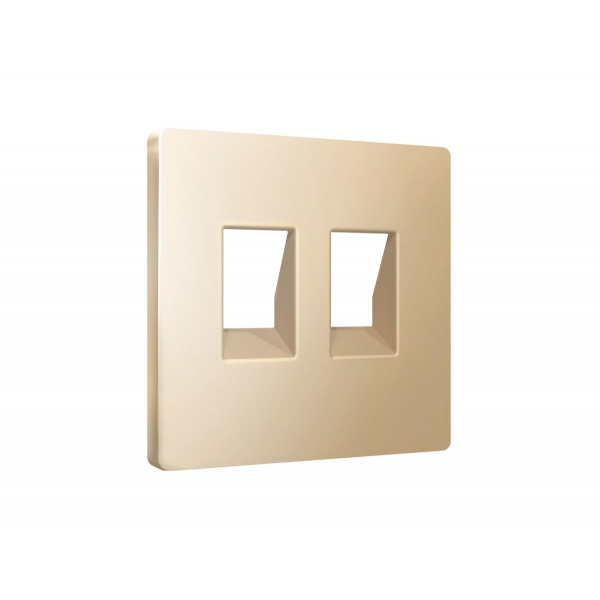 Лицевая панель Alfa (Шампань) для компьютерной/телефонной двойной розетки RJ-45/RJ-11 Quant Ambrella Volt AP6121
