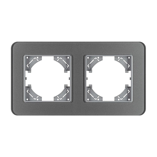 Рамка на 2 поста стеклянная Arlight FRM-OMALI-GS-2-GR 049694