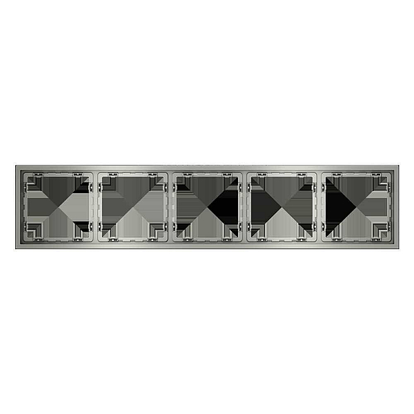 Рамка пластиковая Voltum S70 на 5 постов, (сталь) VLS100505