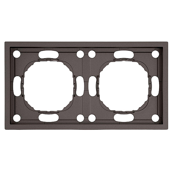 Рамка Stekker, PFR00-5002-09 2-местная Эмили, антрацит, soft touch 49937