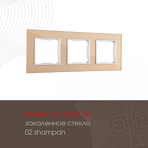 Рамка трехместная Arte Milano 503.02-3.shampan