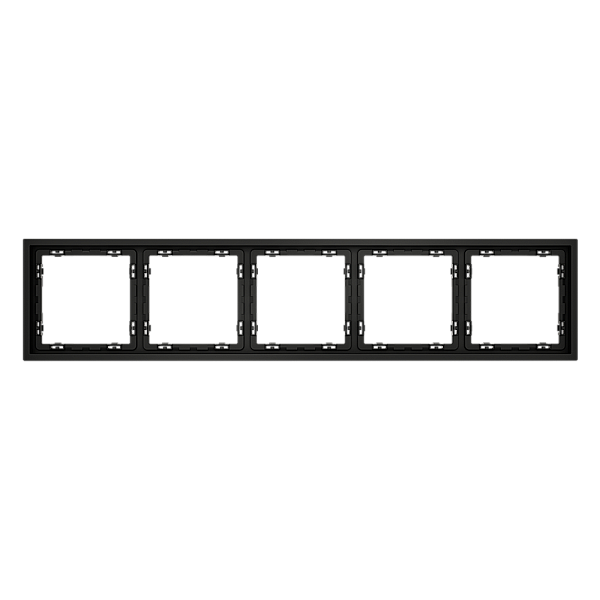 Рамка пластиковая Voltum S70 на 5 постов, (черный матовый) VLS100508