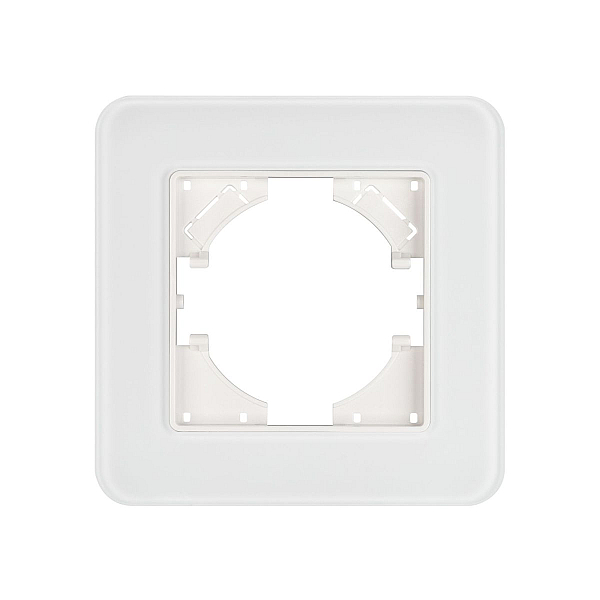 Рамка стеклянная на 1 пост Arlight FRM-OMALI-GS-1-WH 049648