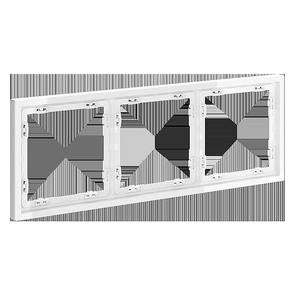 Рамка пластиковая Voltum S70 на 3 поста, (белый глянцевый) VLS100301