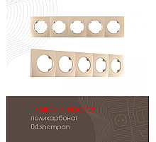 Рамка пятиместная Arte Milano 502.04-5.shampan