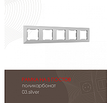 Рамка пятиместная Arte Milano 503.03-5.silver