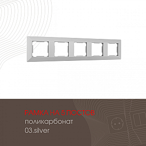 Рамка пятиместная Arte Milano 503.03-5.silver