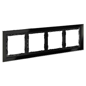 Рамка на 4 поста Voltum S70 VLS110408 (черный,стекло)