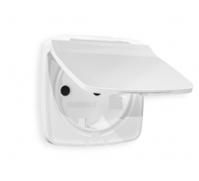 Лицевая панель для розетки с/з со шторками и крышкой Ambrella Volt Omega OP1280