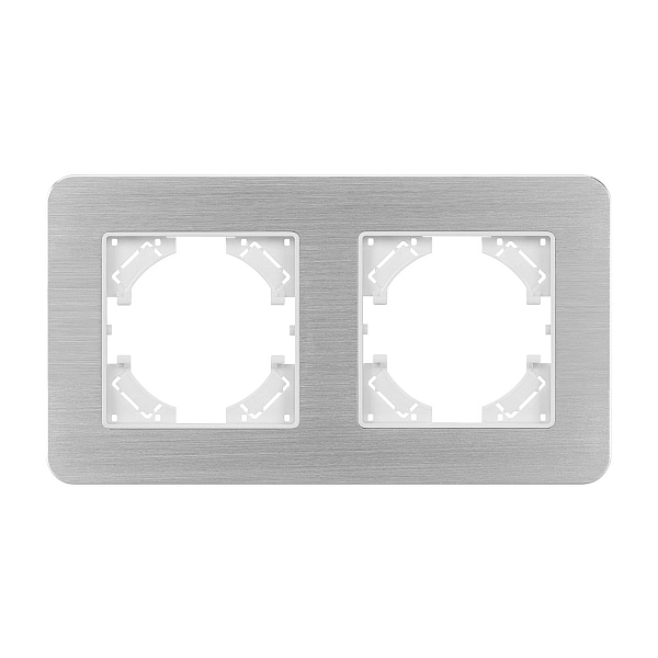 Рамка на 2 поста алюминиевая Arlight FRM-AKIRY-AL-2-SR 049724