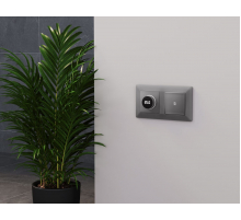 Лицевая панель Alfa (Сталь матовый) для терморегулятора теплого пола с цифровым дисплеем Quant Ambrella Volt AP5058