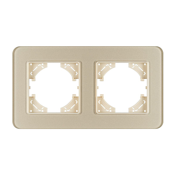Рамка на 2 поста стеклянная Arlight FRM-OMALI-GS-2-GD 049695
