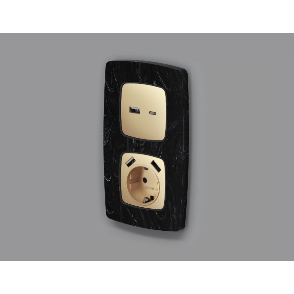 Лицевая панель для розетки 2USB тип A+C Ambrella Volt Omega OP6110 Лицевая панель для розетки 2USB тип A+C Ambrella Volt Omega OP6110