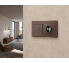 Лицевая панель Alfa (Темная бронза матовый) для терморегулятора теплого пола с цифровым дисплеем Quant Ambrella Volt AP6358