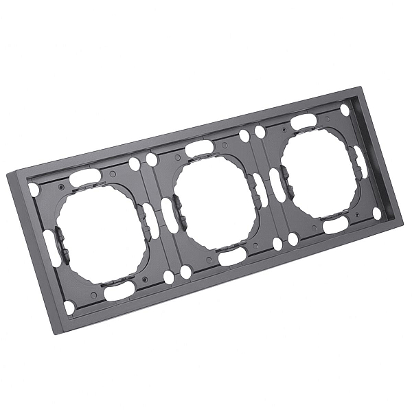 Рамка STEKKER, PFR00-5003-10  3-местная, серия Эмили, платиново-серый, soft touch 49964