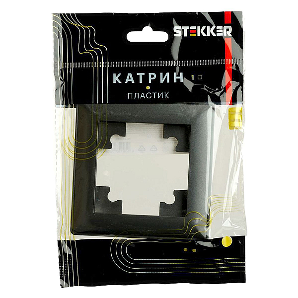 Рамка 1-местная Stekker Катрин черный PFR00-7001-05 39812