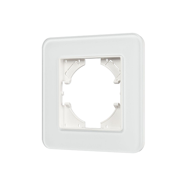 Рамка стеклянная на 1 пост Arlight FRM-OMALI-SFGS-1-WH 049675